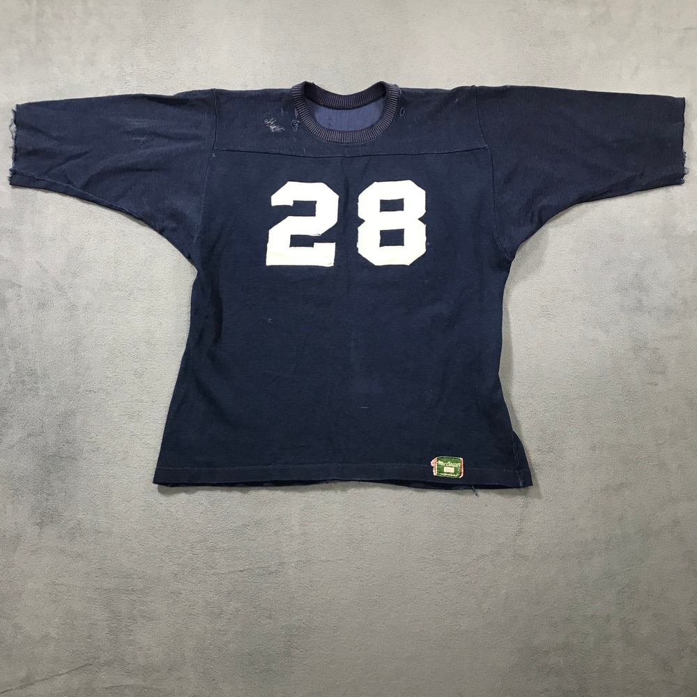 True Vintage 50s MacGregor Football Jersey Mens XL (Fits S) Distressed USA Made